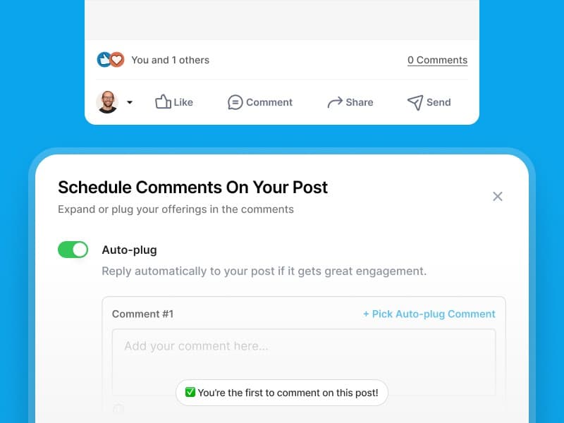 Supergrow schedule comments dialog with auto-plug enabled