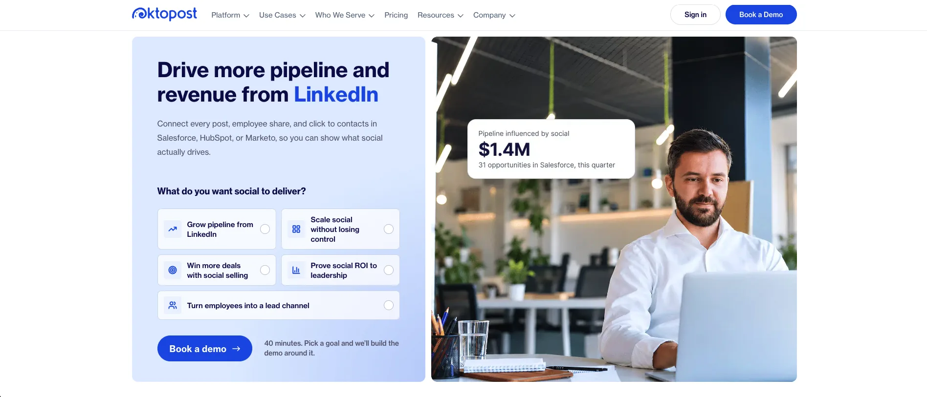 Oktopost B2B social media management and employee advocacy platform