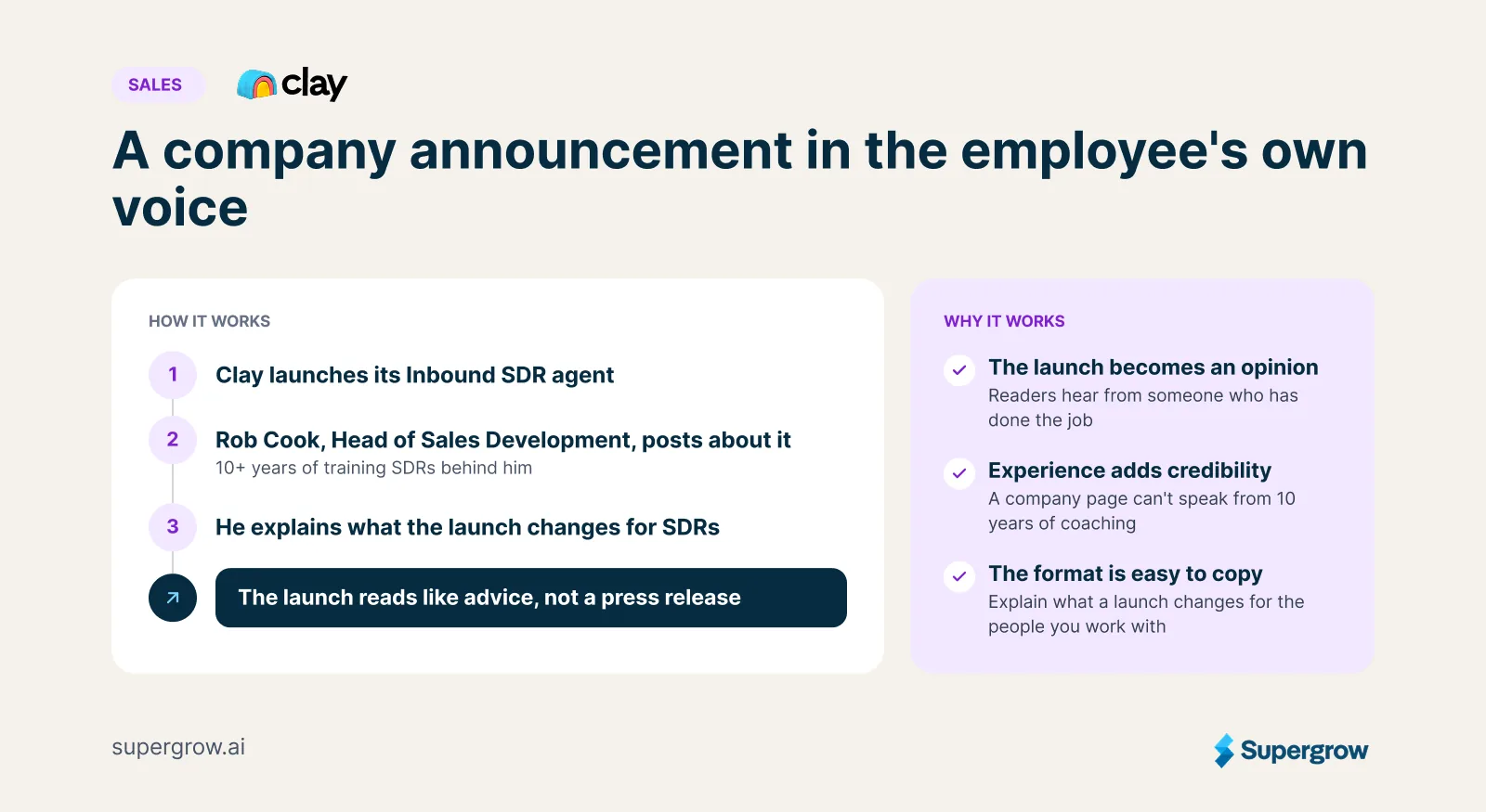 How Clay's Head of Sales Development announced the Inbound SDR agent in his own voice