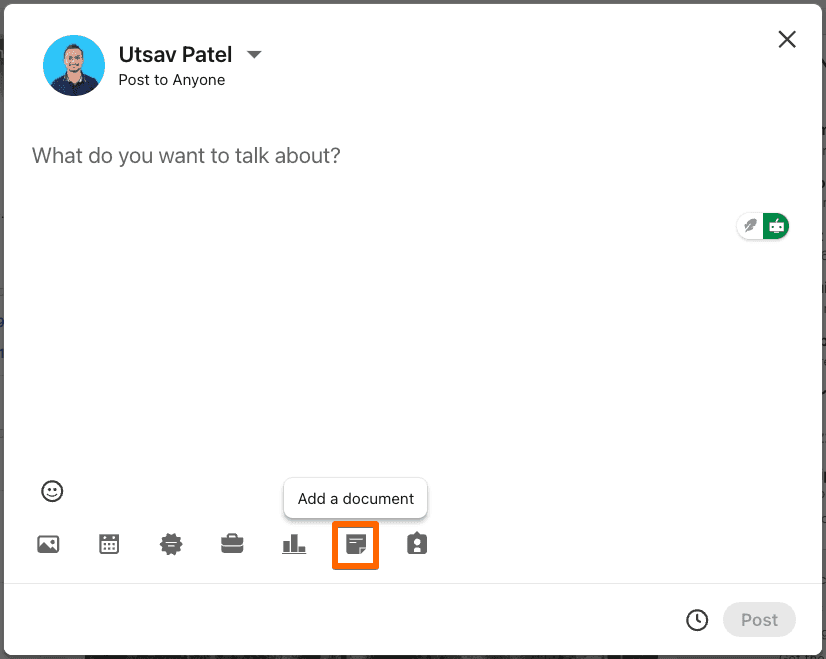 TODO: describe image for Click on ‘Start a Post’