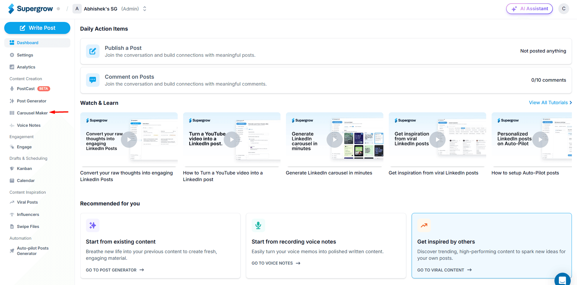 TODO: describe image for Step 1: Log in to your Supergrow account