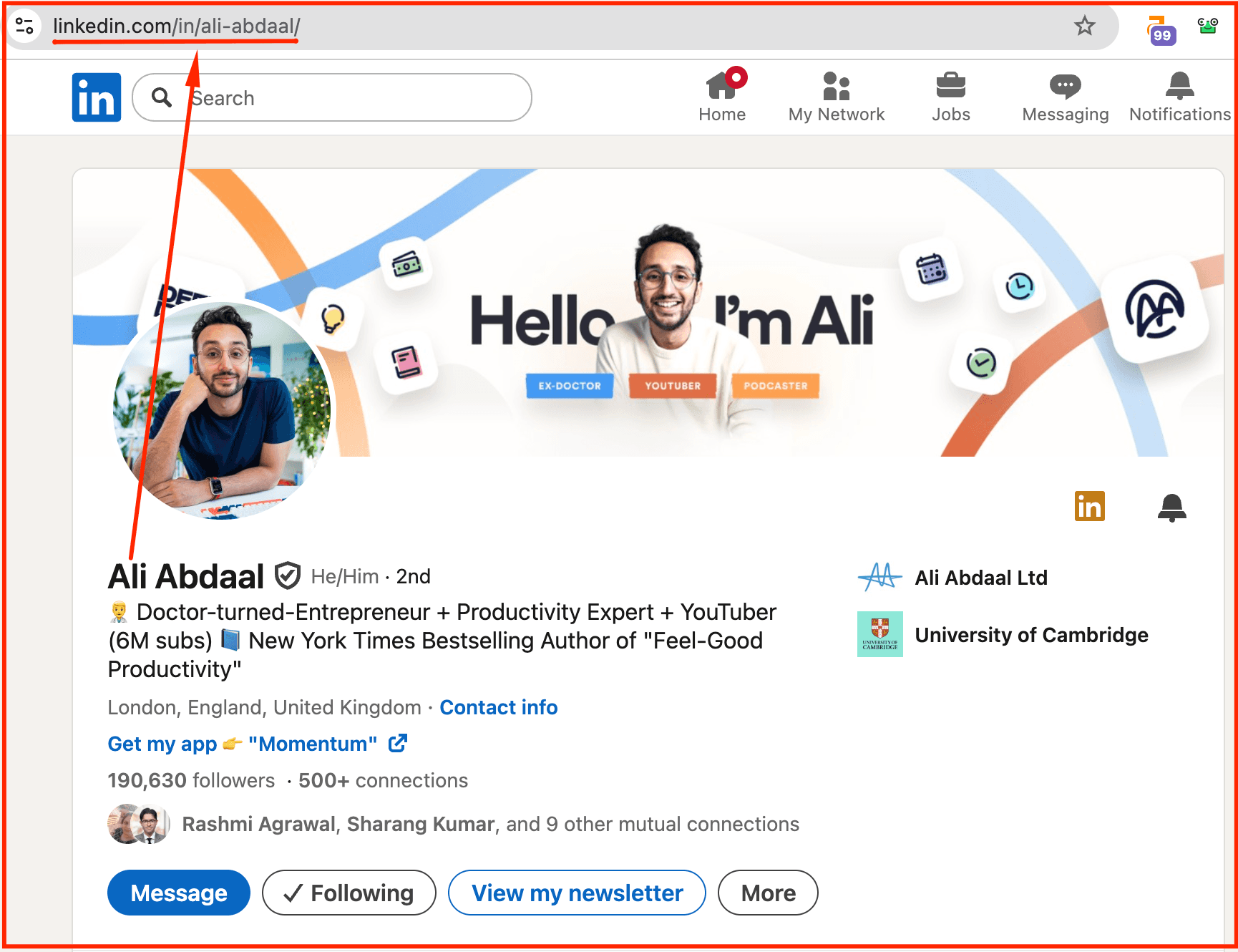 TODO: describe image for Step 8: Refine Your Custom URL and Contact Information
