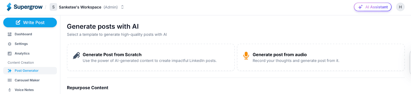 linkedin AI post generator