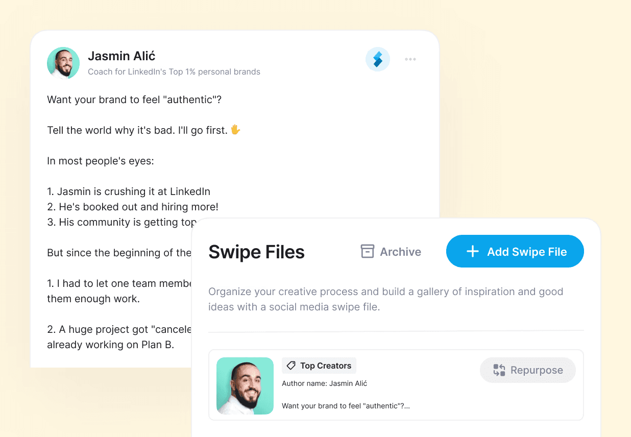 Linkedin Chrome extension to save swipe files