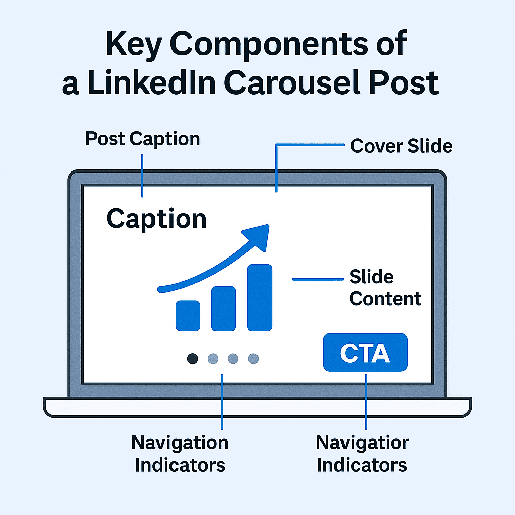 TODO: describe image for Key Components of a LinkedIn Carousel Post