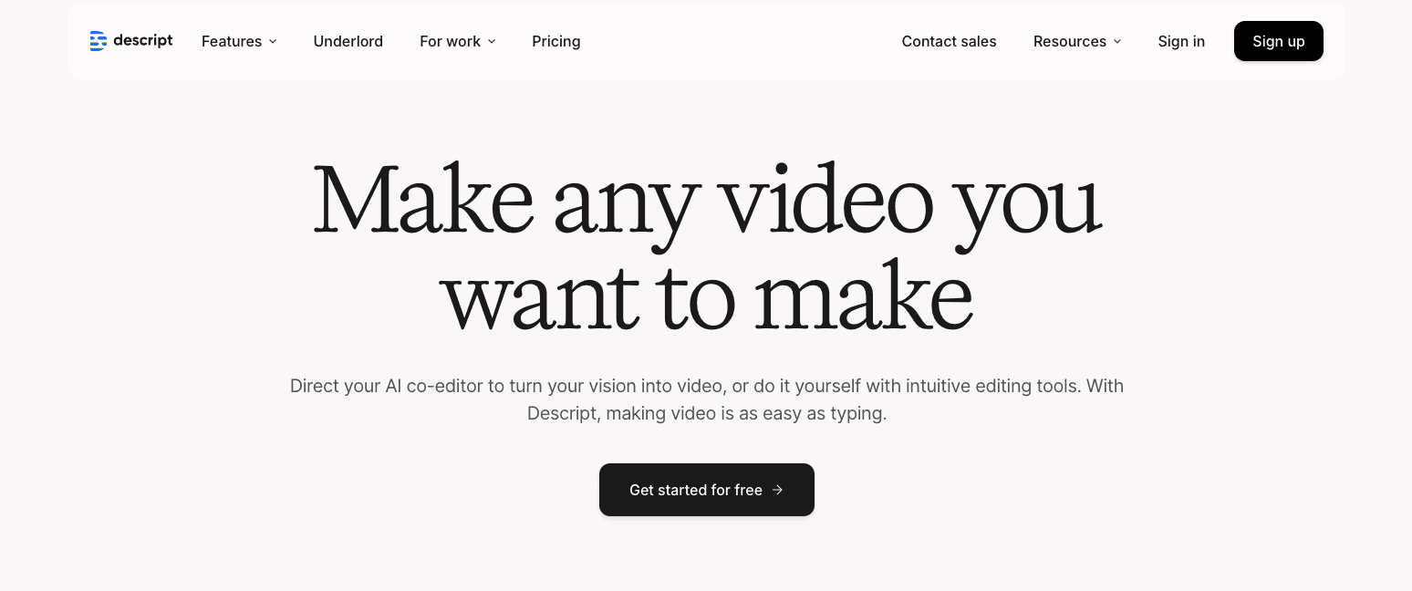 TODO: describe image for 6. Descript — Turn Long Videos into LinkedIn Clips