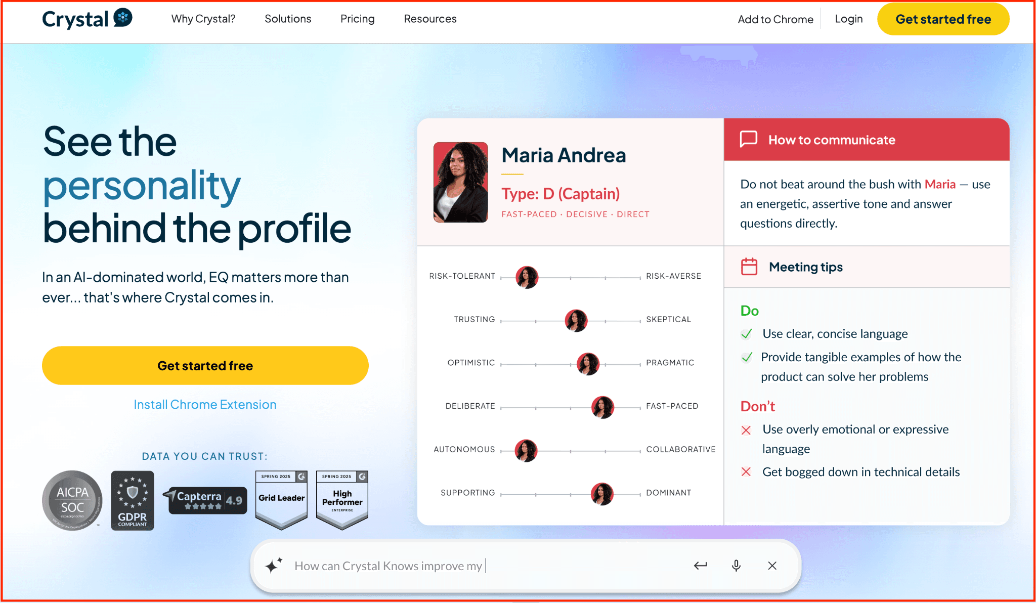 TODO: describe image for 8. Crystal Knows — Personalize Every DM and Outreach