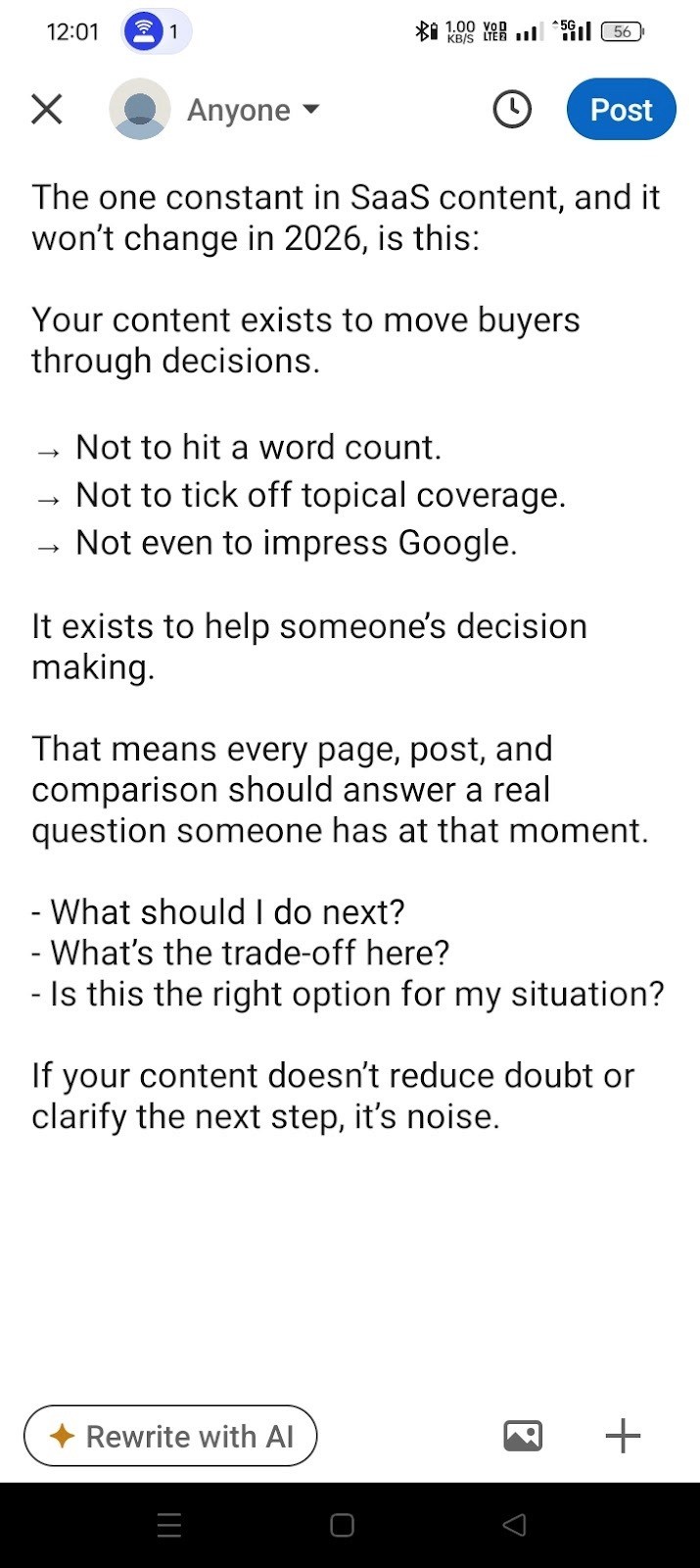 TODO: describe image for How to Find Draft Posts on LinkedIn (Mobile App)?