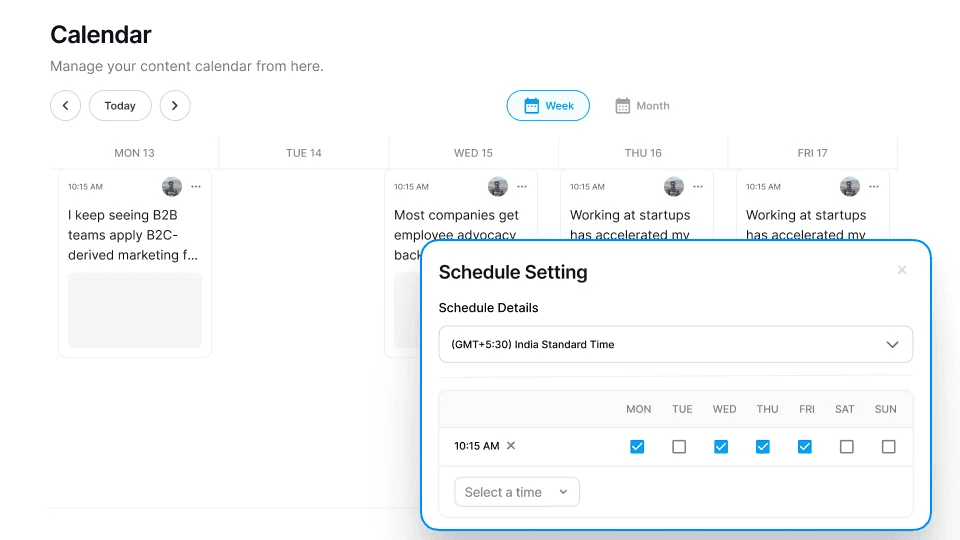 TODO: describe image for Schedule it once, stop thinking about it