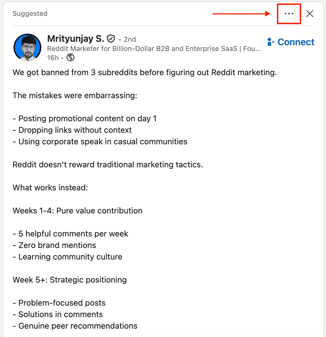 TODO: describe image for Step 1: Click the Three Dots on the Post