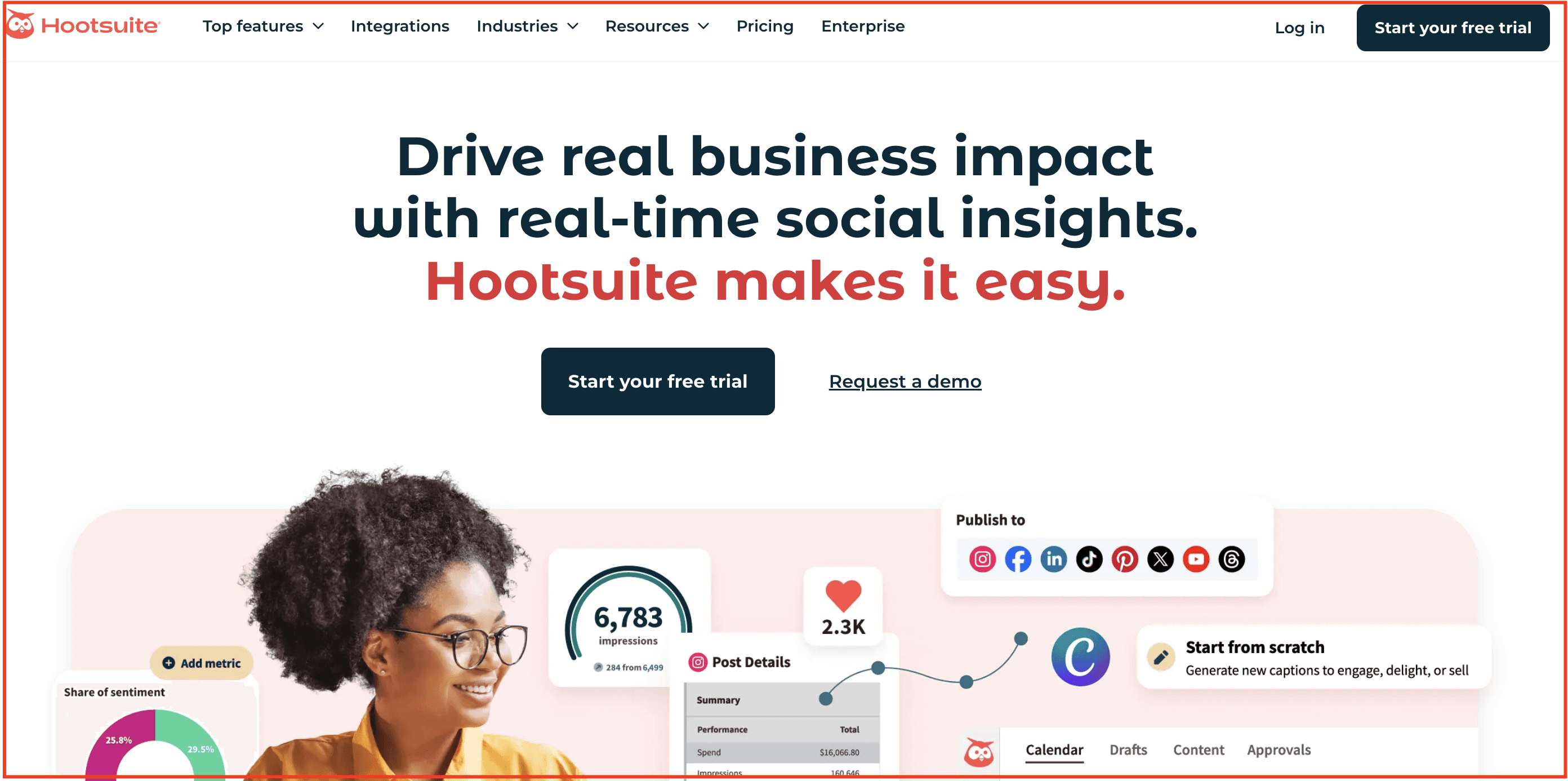 Hootsuite LinkedIn scheduling dashboard