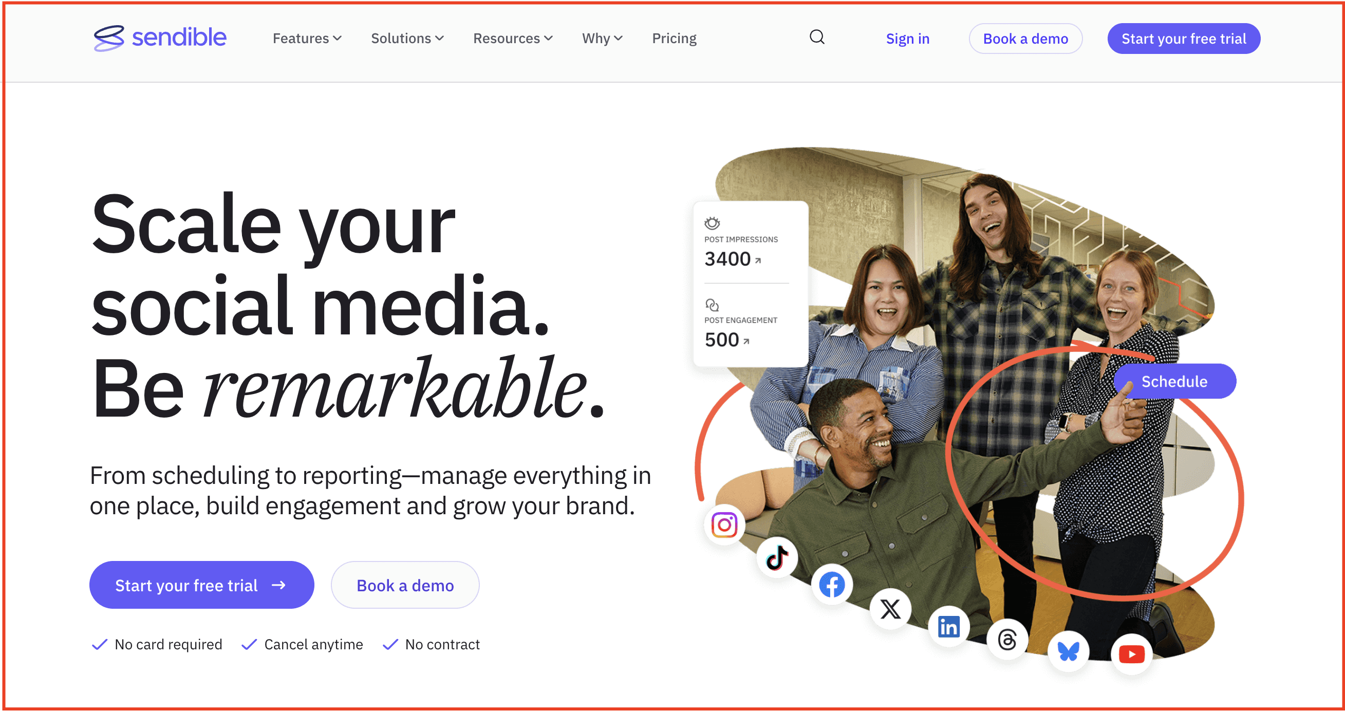 Sendible social media scheduling dashboard