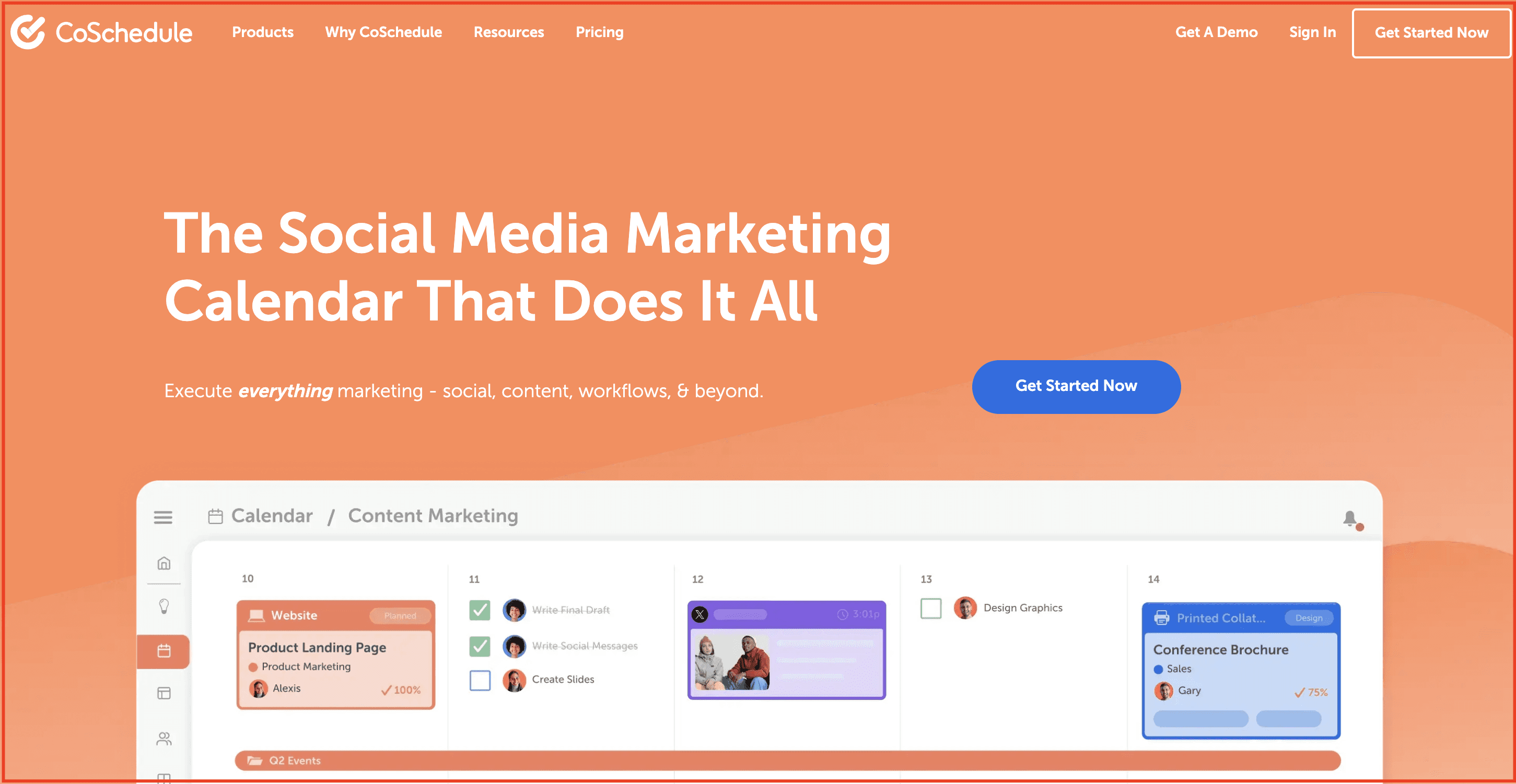 CoSchedule marketing calendar and social scheduling dashboard