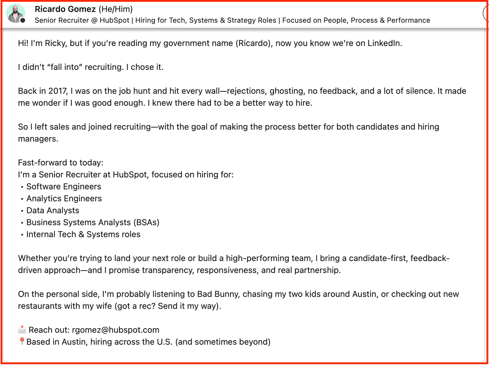 TODO: describe image for Recruiting-Focused Summary Framework
