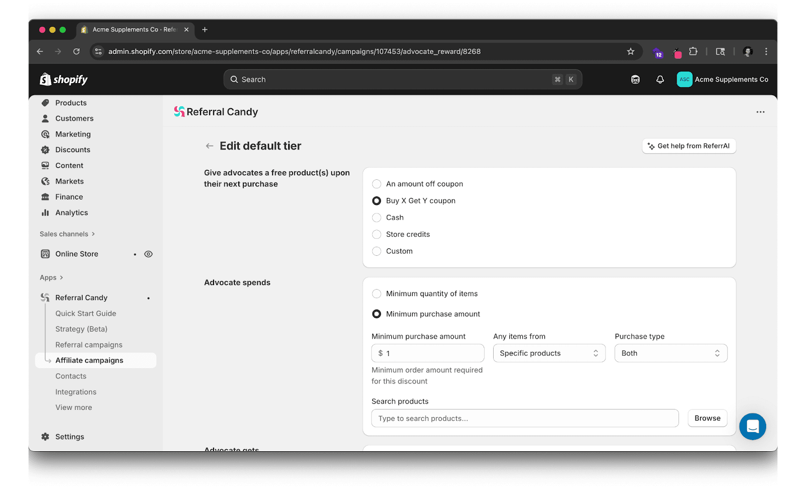 ReferralCandy — used for Referral & Affiliate management by ecommerce marketing agencies