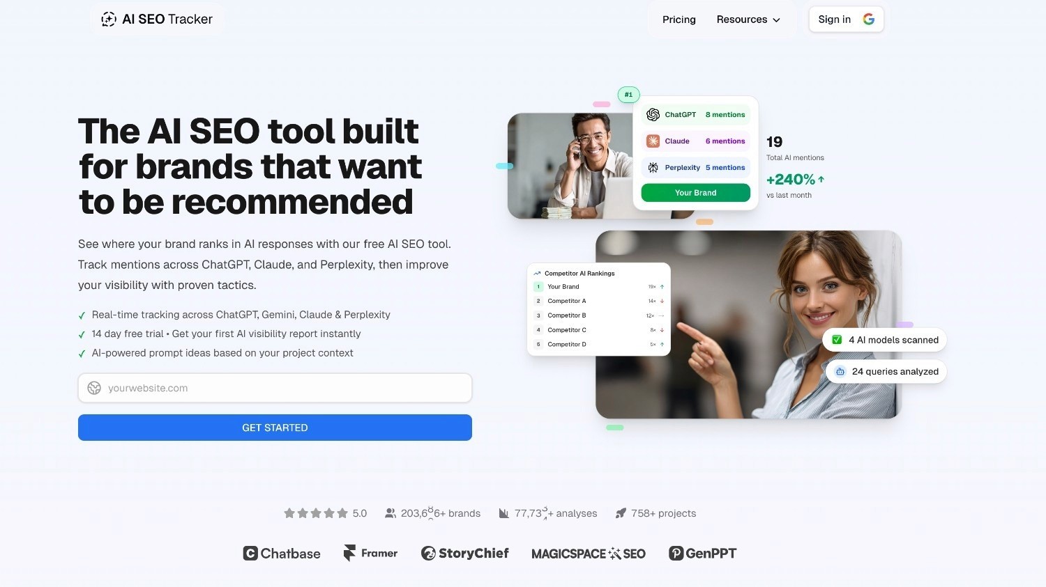 AISEOtracker — AI Search Visibility tracking software for SUM Content Marketing Agency.