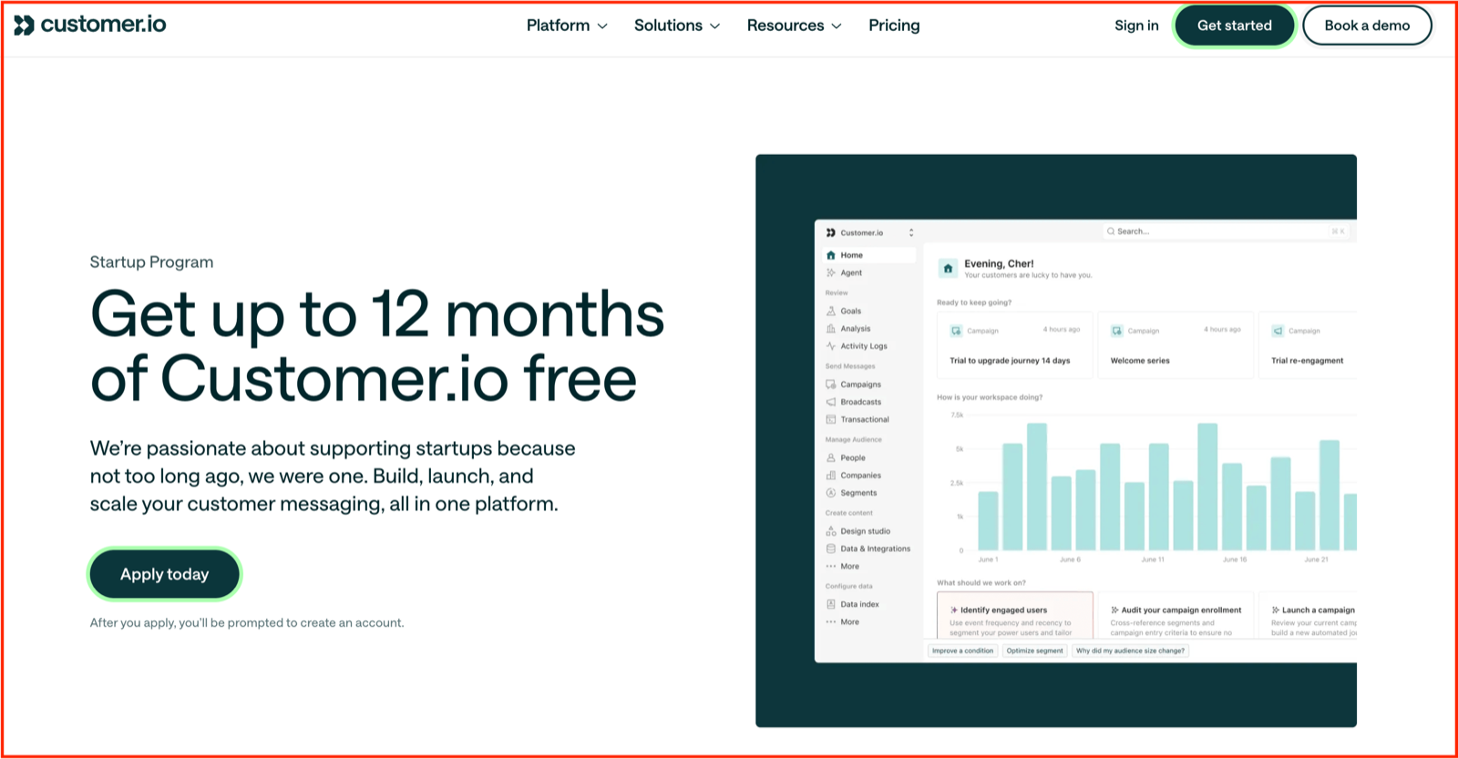 Customer.io screenshot