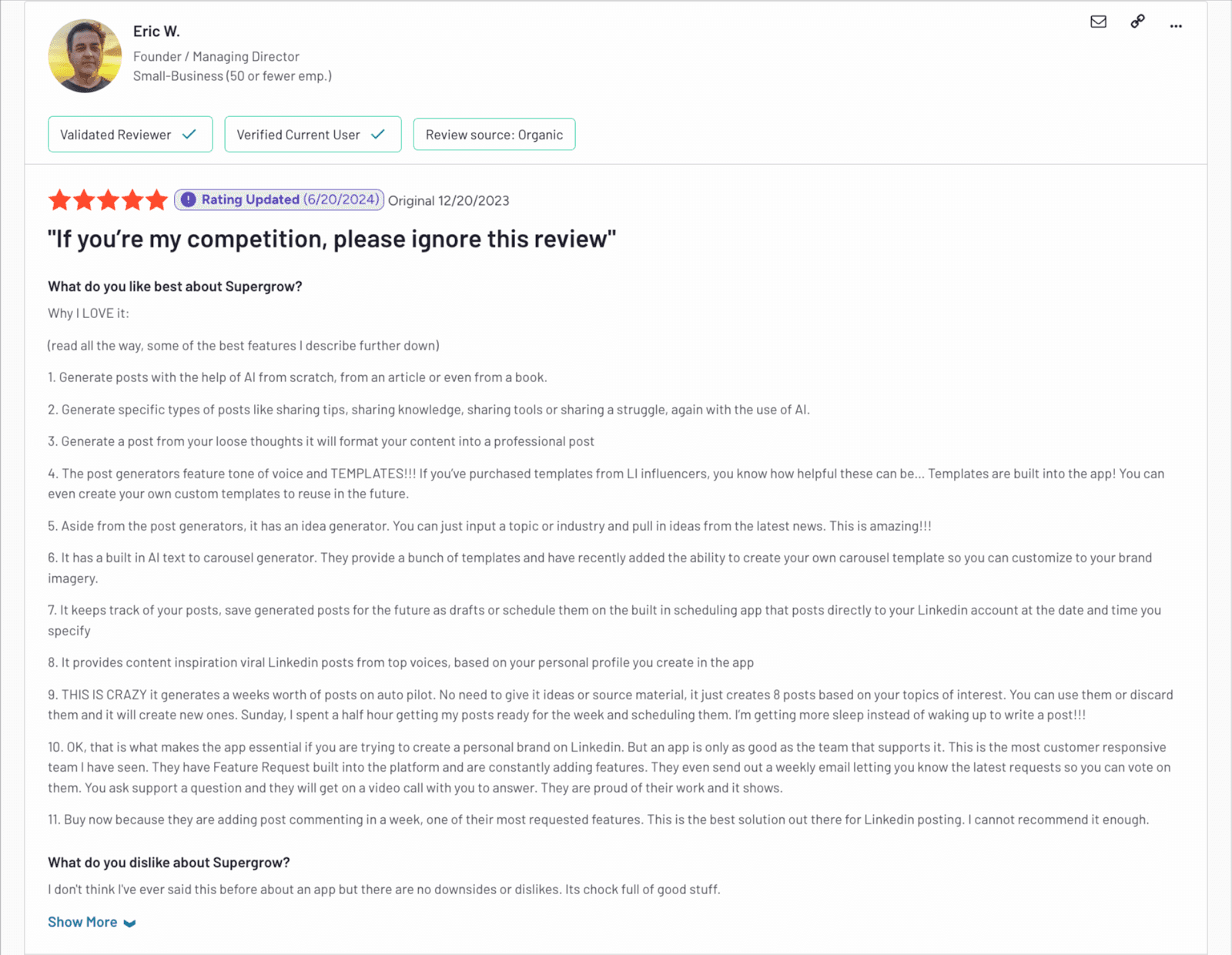 TODO: describe image for Supergrow Reviews