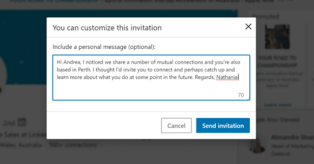TODO: describe image for 2. Personalise Connection Requests