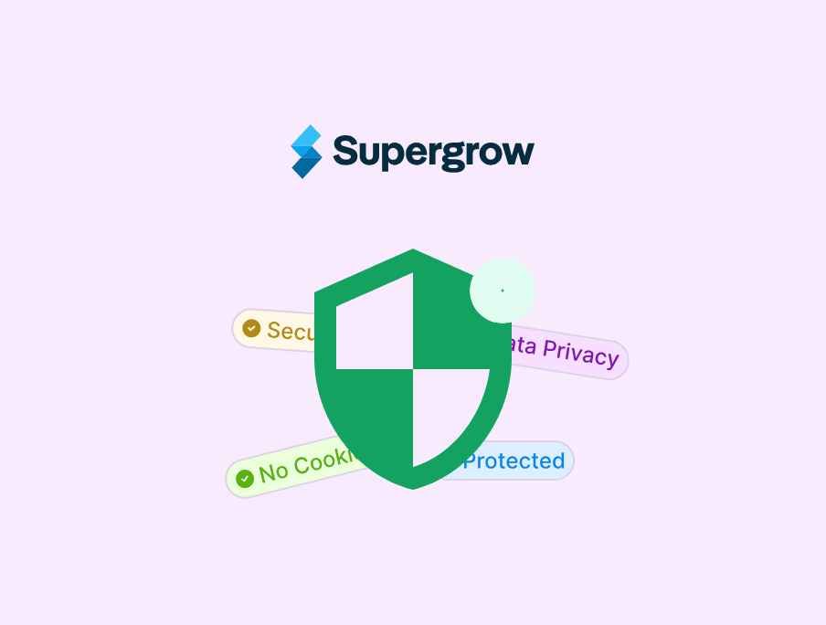Supergrow account security with data privacy and no-cookie protection